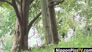 Three Japanese school banned search pissing hard together openly