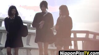Three Japanese school banned search pissing hard together openly