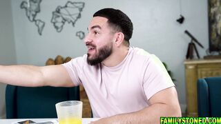 Stepmom and stepsister seducing Peter