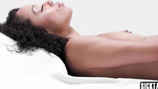 Petite black babe is enough on her own