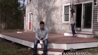 Redhead TS Chelsea Poe penetrated after sucking cock