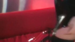 Playing and gagging with a submissive lesbian redhead femdom