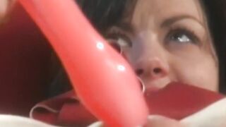 Playing and gagging with a submissive lesbian redhead femdom