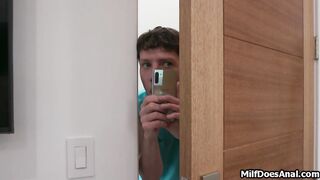 Curvy camming milf caught in action