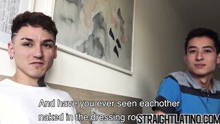 Bareback fucking with straight Latino by tattooed jock