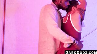 Black Devin Trezs enormous dick is ridden by lustful gay stud Matie