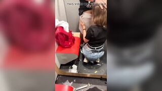 Young Russian hotwife into shopping center