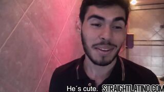 Straight Latino dude riding hard cock for the first time