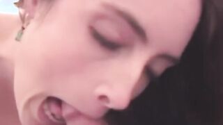 Natural brunette seduced by older man for hardcore fucking