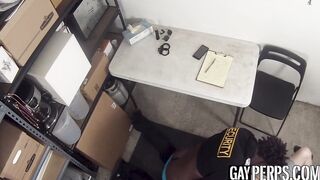 Blonde Buff Officer Drills a Rude Inked Shoplifter Raw