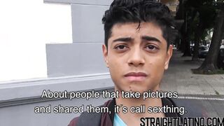 Straight Latino paid to ride big cock bareback and eat jizz