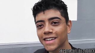 Straight Latino paid to ride big cock bareback and eat jizz