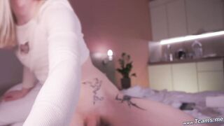 Horny Trap Spreads Her Legs Showing Her Shecock On Cam