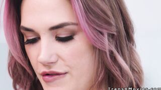 Wife suprises husband with ts threesome