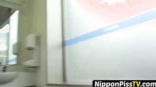 Spy cam films stunning Japanese chicks peeing in the latrine