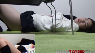Cute Japanese sensually rubs herself while secretly filmed