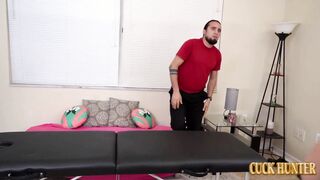 Busty Wife Cuckolds With Her BBC Masseuse