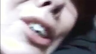 Relentless whipping Peggy's pussy and tits