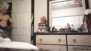 my stepmother changing after showering