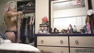 my stepmother changing after showering