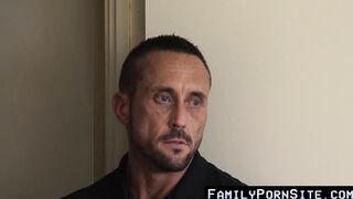 Solid stepdad fucking and stuffing twinks robust mouth