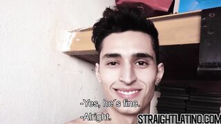 First timer straight Latino stuffed with hard and hairy dick