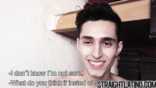 First timer straight Latino stuffed with hard and hairy dick