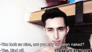 First timer straight Latino stuffed with hard and hairy dick
