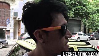 Latino straight dude sucks dick and gets naked for cash