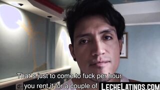Latino straight dude sucks dick and gets naked for cash
