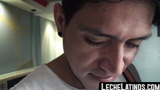 Latino straight dude sucks dick and gets naked for cash