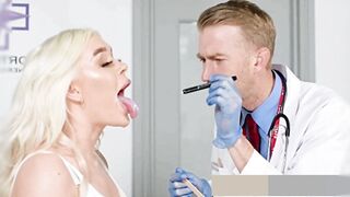 Gina Varney Gives Her Doctor A Sloppy Blowjob Showing Him That Drool Can Be Great For