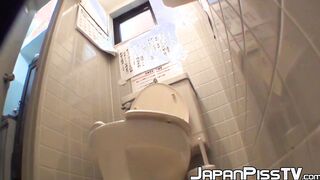 Gorgeous Japanese babes filmed pissing with secret cam