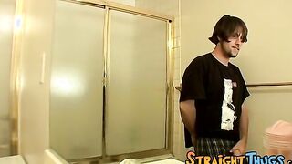This straight dude is stroking his cock with fleshlight
