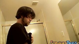 This straight dude is stroking his cock with fleshlight