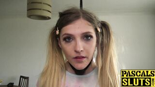 Tiny teen pussy stretched and dominated by dom dick