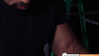 Pumped stepdaddy engaged in an intimate bareback session with twink stepson