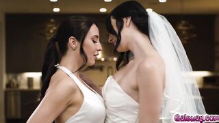 Two brides Charlotte and Melissa having sex