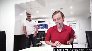 Twink has squash on his stepdad and winds up sans protection hard
