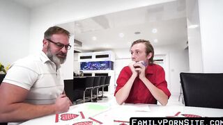 Twink has squash on his stepdad and winds up sans protection hard
