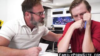 Twink has squash on his stepdad and winds up sans protection hard
