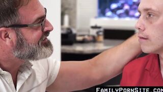 Twink has squash on his stepdad and winds up sans protection hard