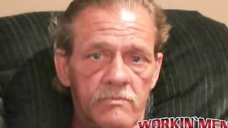 Amateur stud strokes his stiff dick and shoots a load of cum
