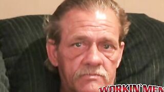 Amateur stud strokes his stiff dick and shoots a load of cum