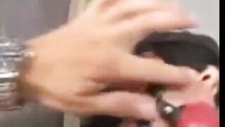 Taming Asian slut with gag, chain and cock