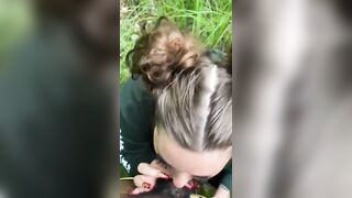 BBW Slut Takes BBC Outdoors