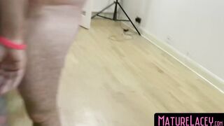 Grandma from the UK and her young girlfriend gangbang fucked