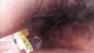 Lin (19, hairy pussy) masturbates so horny
