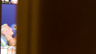 In his pajamas and a cumshot twink Benjamin Riley solo fucks dildo