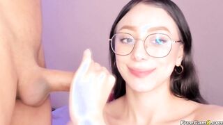 Nerdy Teen Gets Her Mouth Stuffed with Hard Dick